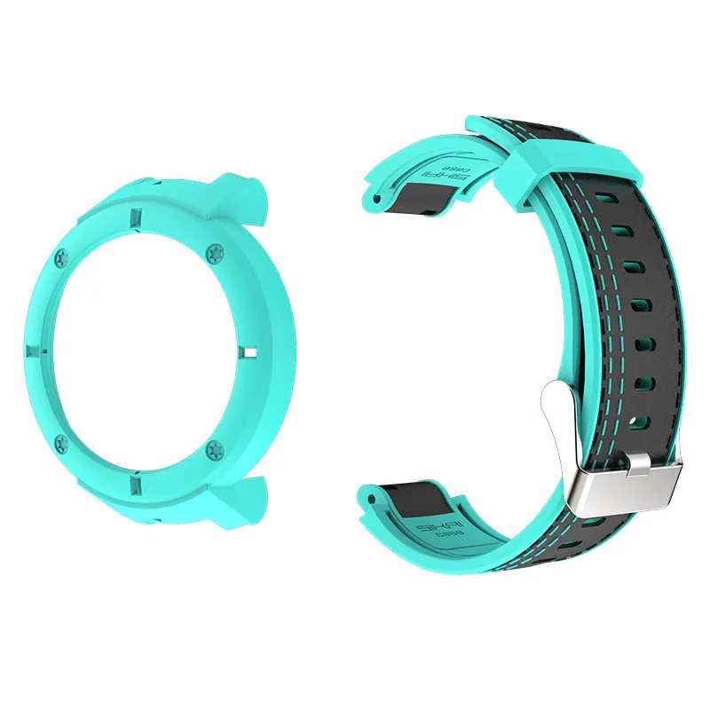 Умный ремешок для часов Amazfit Verge Xiaomi Huami 3 lite силиконовый ремешок сменный Браслет и чехол SIKAI защитный чехол для ПК - Цвет: case and strap