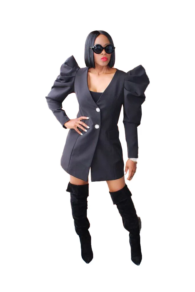 2019 высокое уличное Брендовое модное черное платье трапециевидной формы с