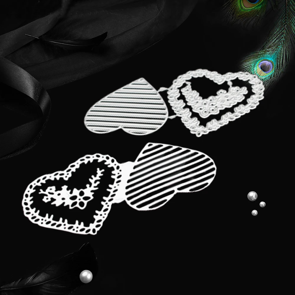 Плащи для резки металла с сердечками и цветами скрапбукинга создания карт