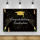Laeacco поздравление Выпускной 2021 класс вечерние Декор золото доктор шляпа черный фон для фотосъемки фон, фото-декорации Фотостудия
