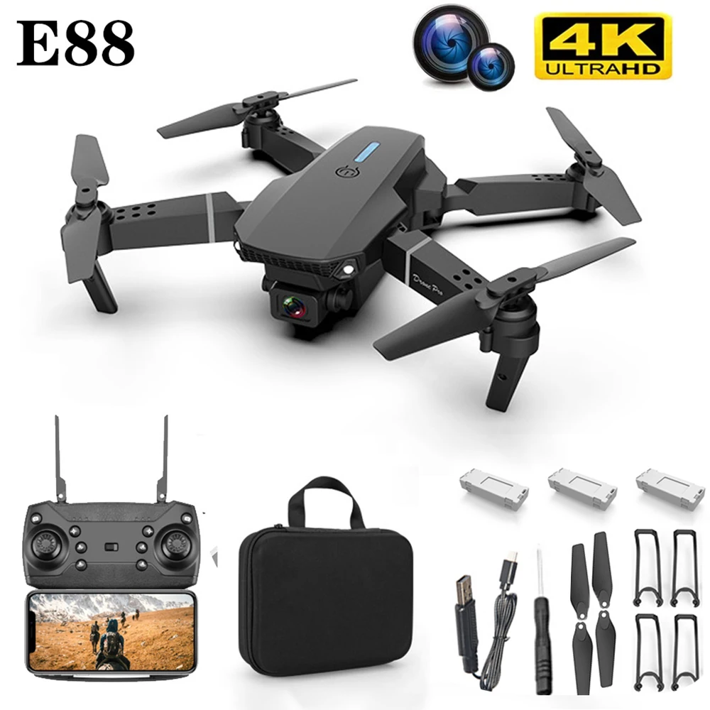 4K HD FPV E88 RC PRO Дрон Квадрокоптер мини Дроны с камерой аэрофотосъемка