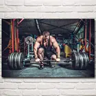 Плакаты FOOCAME мужские, тяжелая атлетика, бодибилдер, спортивные мышцы, шелковые художественные плакаты и принты, картины для тренажерного зала, настенные украшения, картины