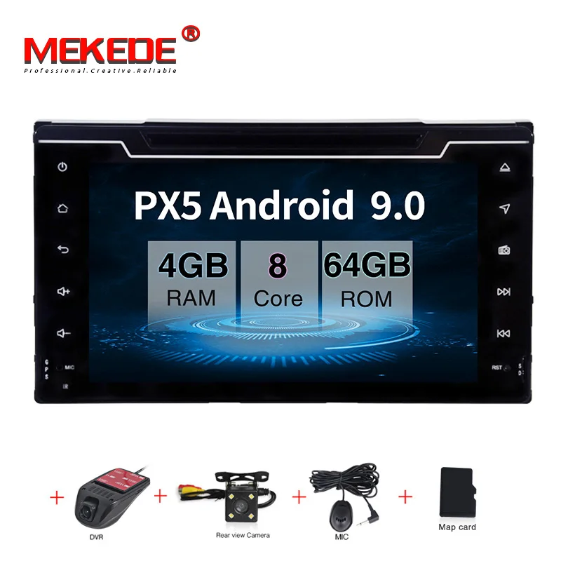 1024X600 Android 9,0 автомобильный dvd-плеер для Toyota Corolla Auris Fortuner с 4 ядрами 2G+ 16G авто радио мультимедиа NAVI - Цвет: 64G CAR CAMERA DVR