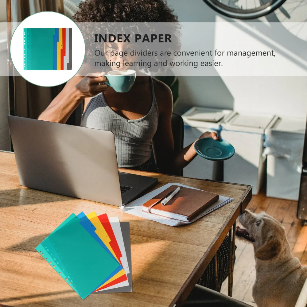 

24 Pcs Colorful Convenient Page Divider Insertable Tab Binder Dividers for Files