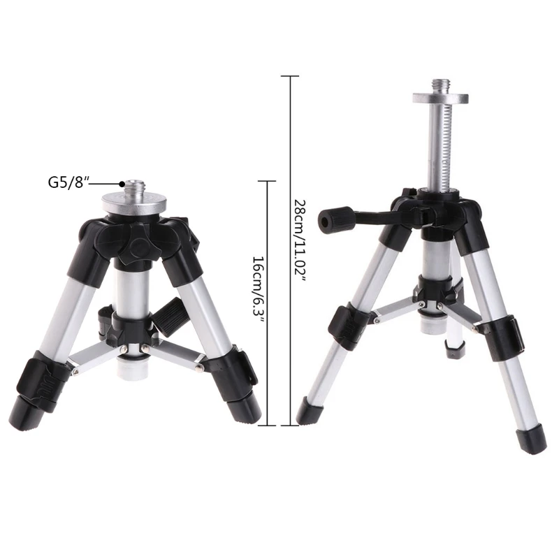 

Portable Tripod 5/8inch Level Mini Tripods Aluminium Adjustable 16-28cm