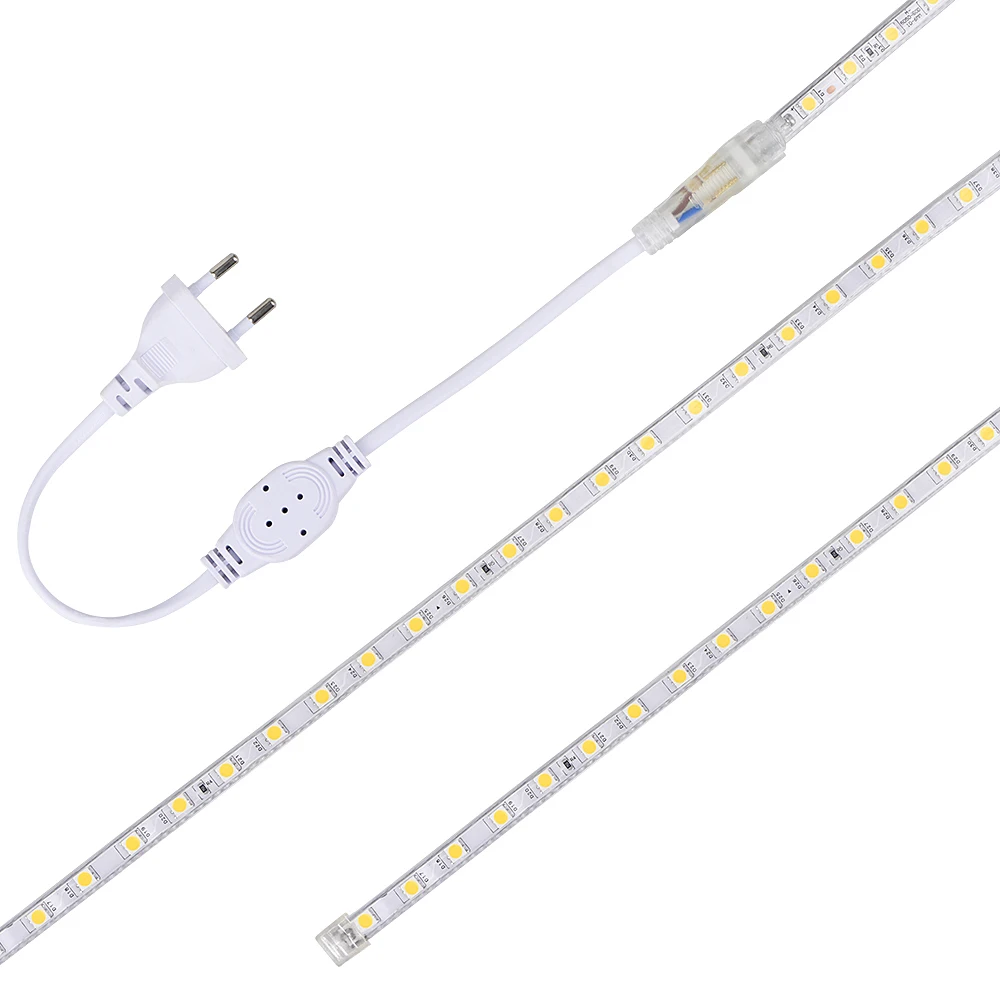 SMD 5050 220V Светодиодная лента белая уличная Водонепроницаемая 5730 RGB светодиодный ленточный фонарь Гибкая светодиодная лента RGB с дистанционным затемнением