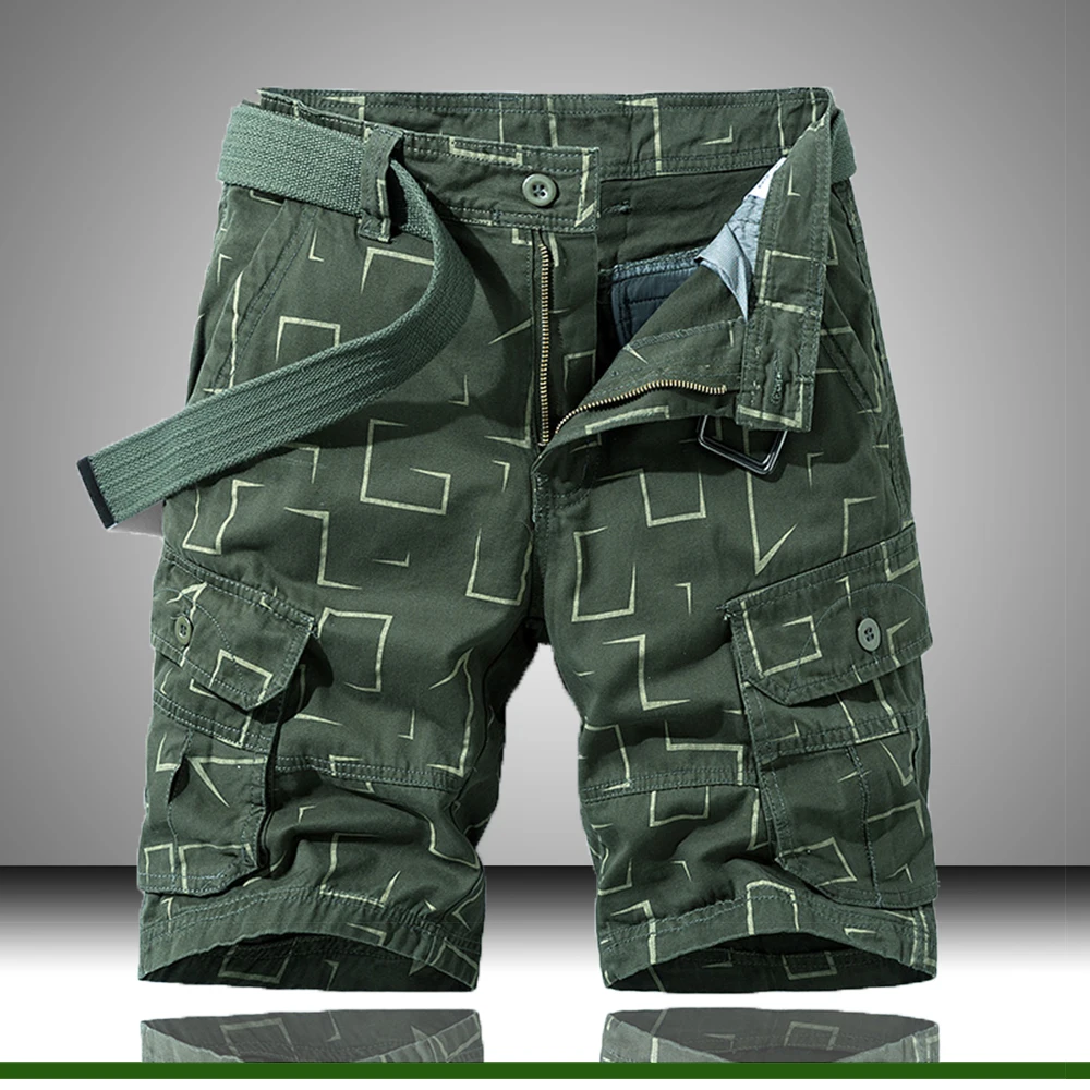 Мужские повседневные летние шорты бермуды мужские короткие брюки с принтом
