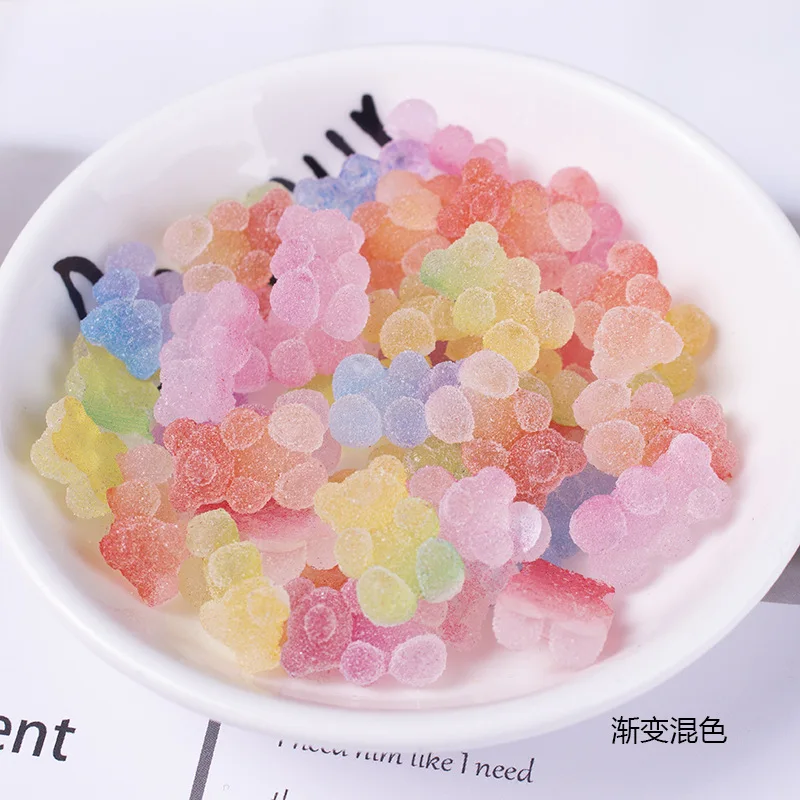 20pcs soft gummy bear candy resin charms for earring necklace bracelet phone case pendants diy jewelry making accessories free global shipping