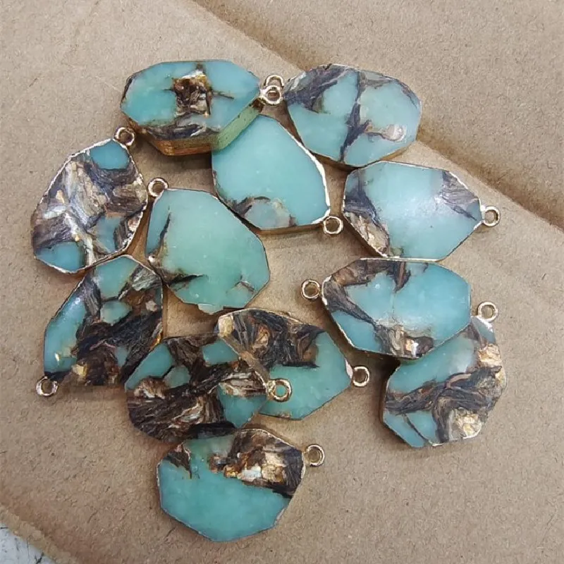 4pcs nature gem stone beads pendants colors for charms bracelets making size 18X25mm wholesale findings | Украшения и аксессуары