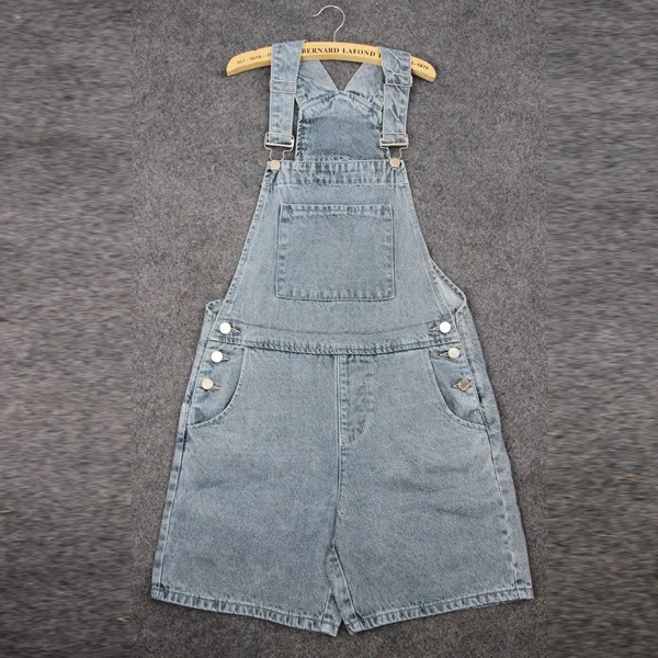 

Girls Loose Short Denim Jumpsuit Romper Women Pockets Overalls Casual Jeans Short Playsuits Black Blue Plus Size S-4XL 5XL 6XL