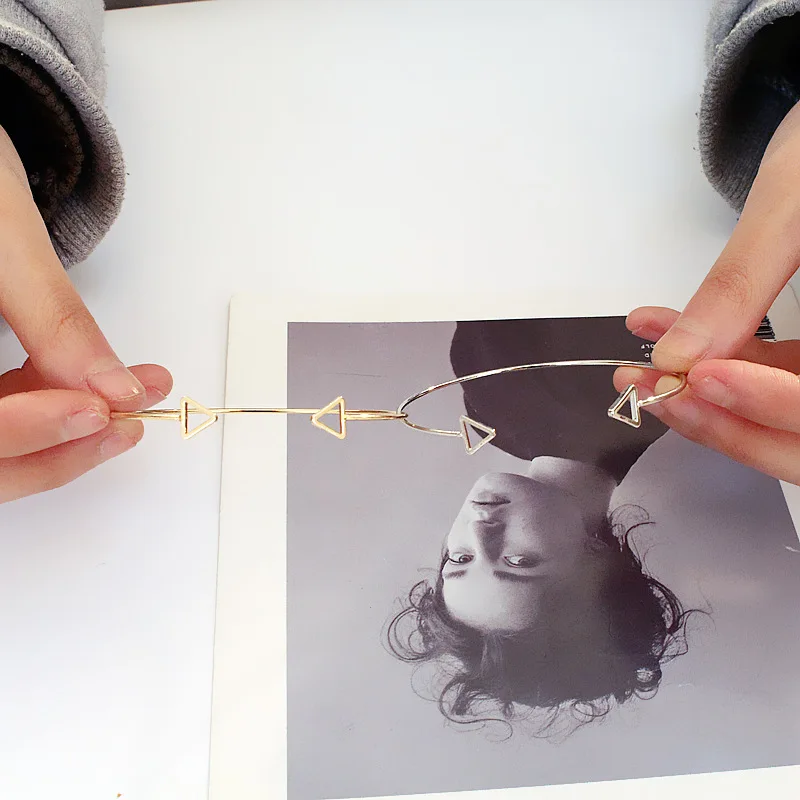 Женский браслет ювелирные изделия простые Треугольные металлические браслеты