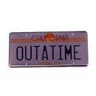 Брошь outatime Delorean Pin Time Machine, Лицензионная значок в форме пластины, Назад в будущее Калифорния