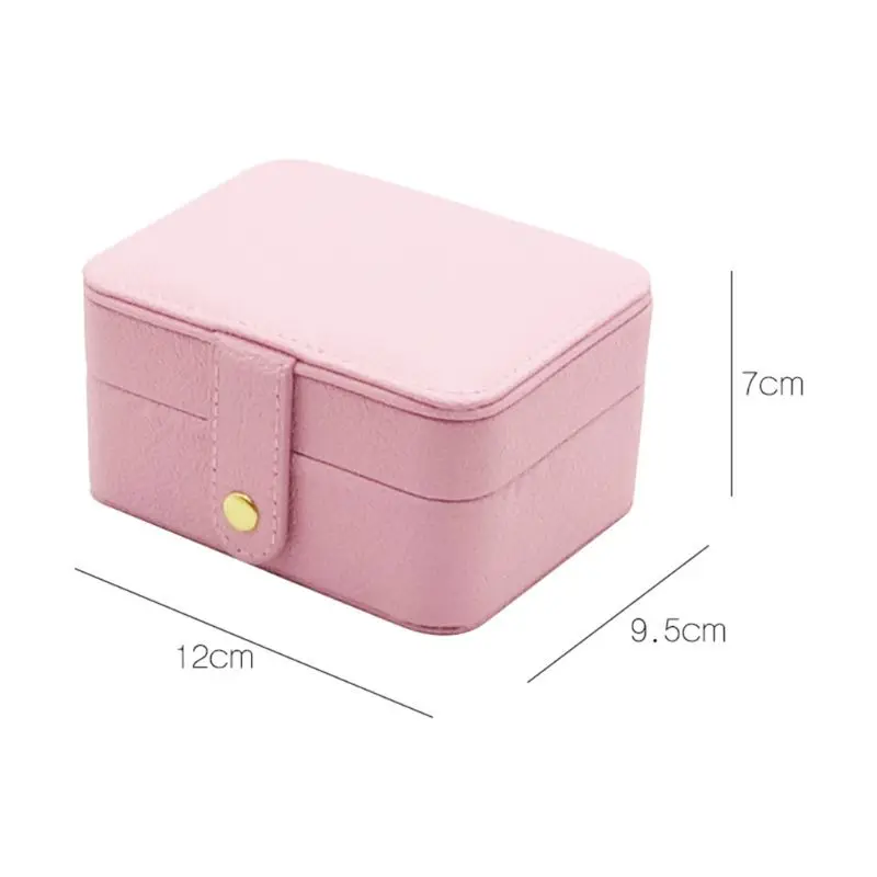 

2021 Simple Portable Double Layer Jewelry Box Earrings Ring Bracelet Storage Place Multipurpose Rectangle Finishing Boxes Case