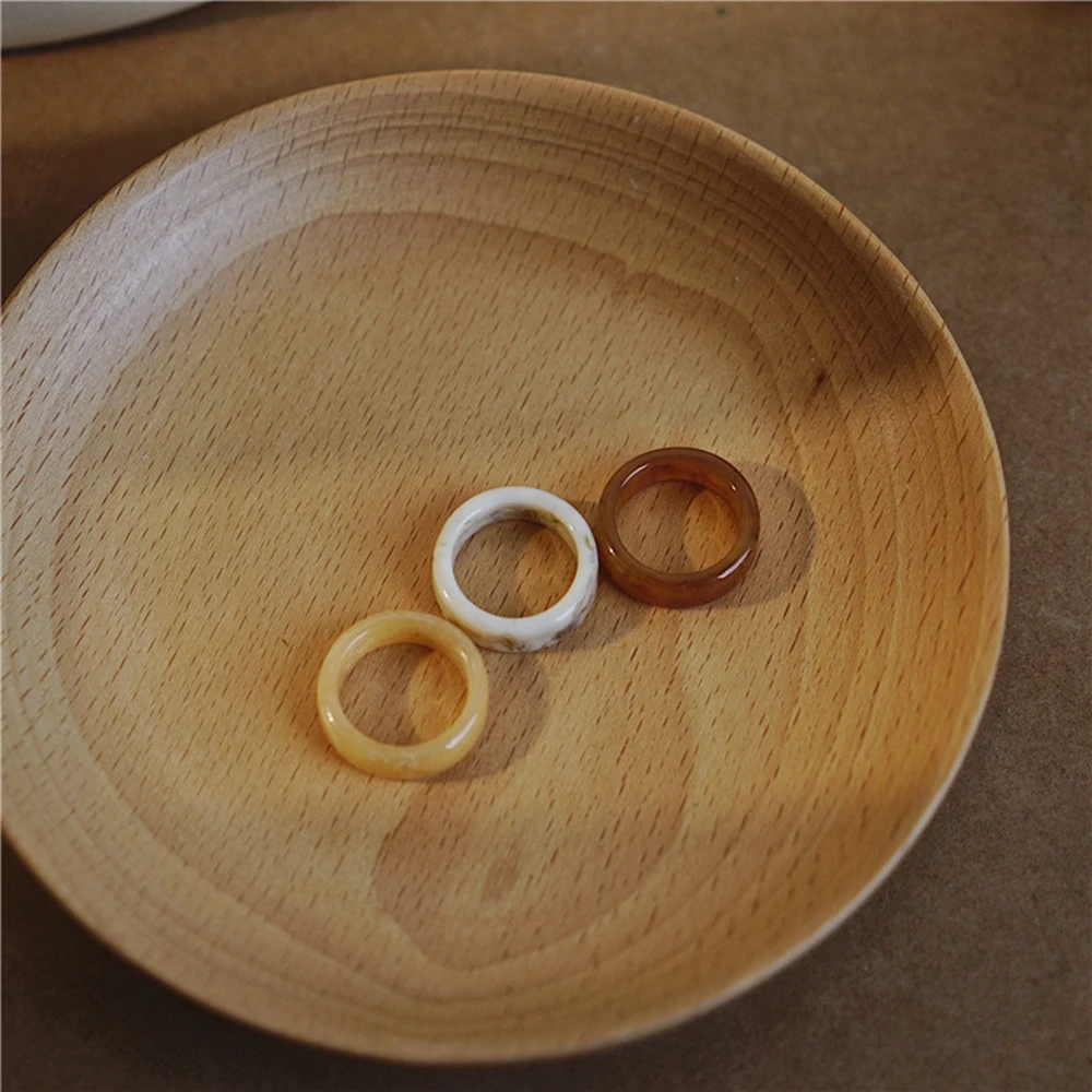 

1PCS Gifts Finger Ring French Simple Fashion Transparent Acrylic Acetic Acid Round Resin Hand for Men Women Vintage Jewelry