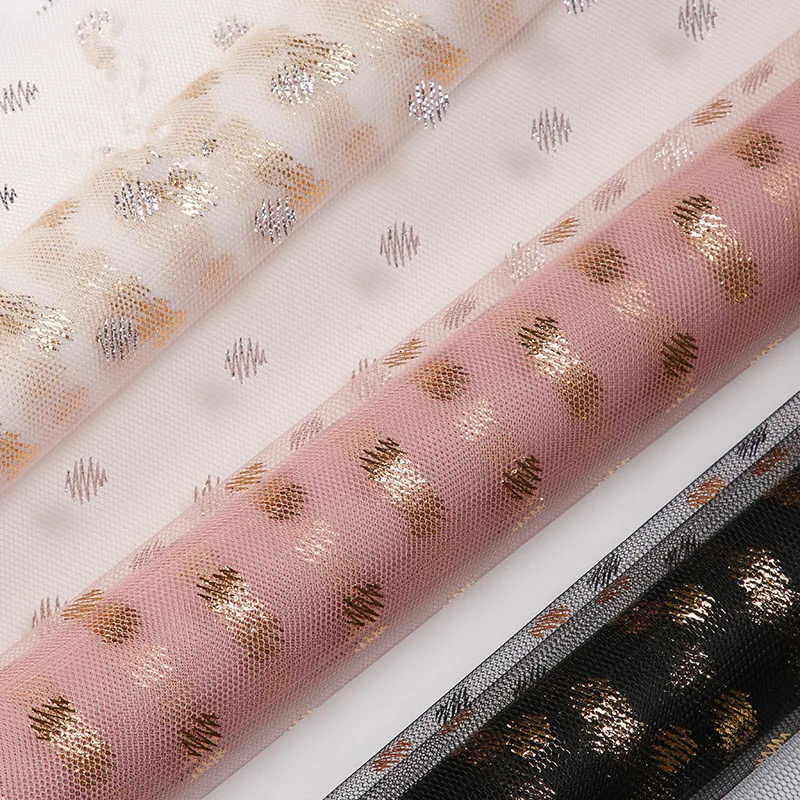 Марля для упаковки подарков в горошек изящная Хепберн букет цветов сетчатые