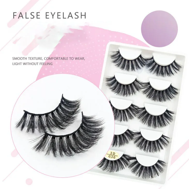5 пар/набор 3D Faux Cils накладные ресницы Великолепная мягкая многослойная глаза
