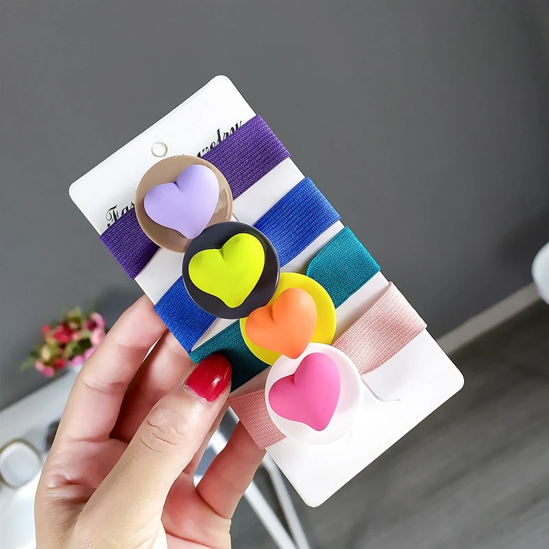 2019 милые звезды эластичные резинки для волос девочек сердце веревки женщин