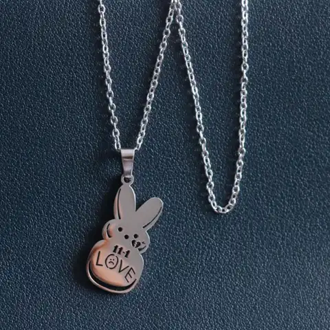 Kpop Lil Peep любовь кролик кулон ожерелье бусины на шею цепь из нержавеющей стали очаровательный ювелирные изделия для ключицы 2021 новый ошейник ...