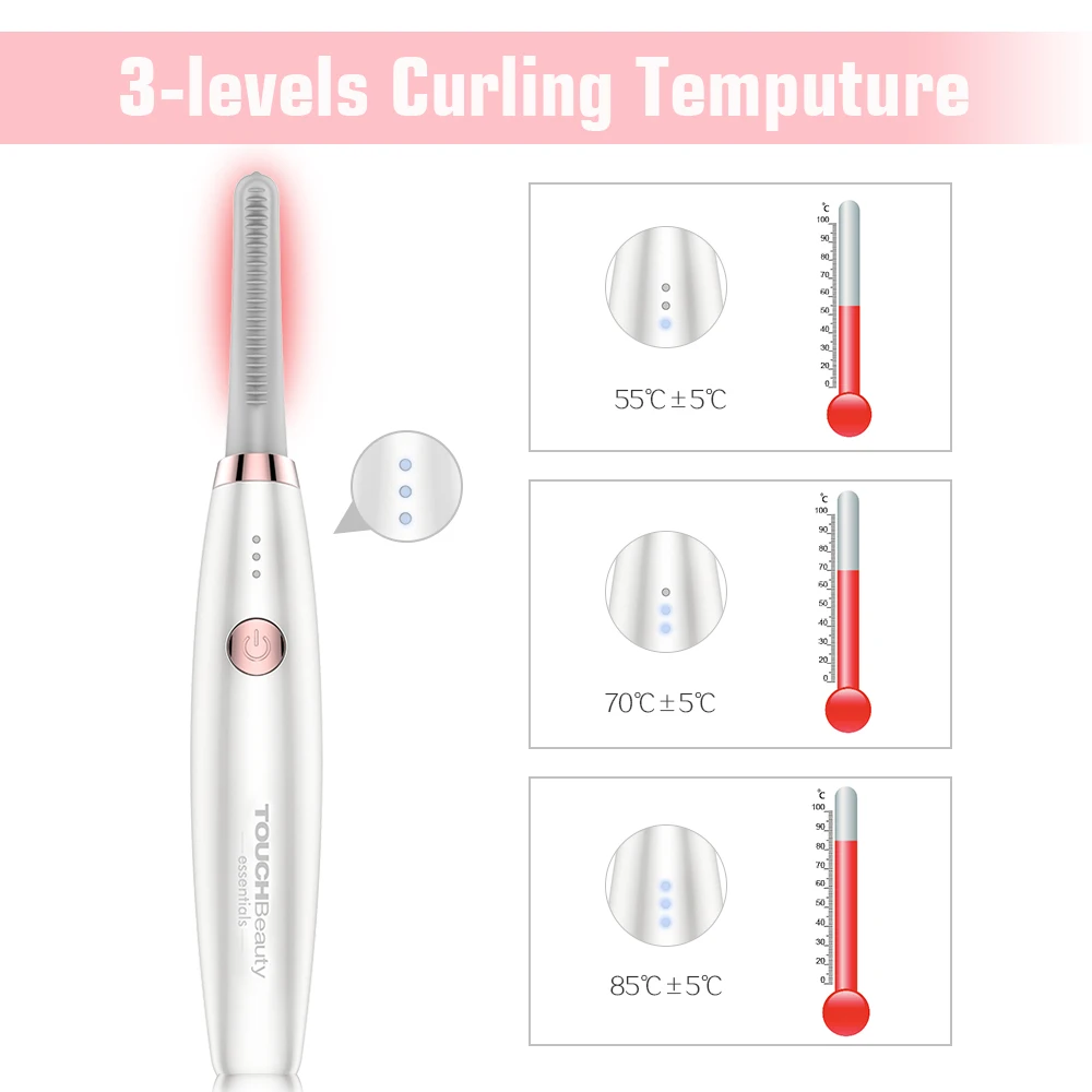 Electric Heated Eyelash Curler, TOUCHBeauty Rechargeable Lash Curler, Heated Eyelash Curler, Eye Lash Curler-Fast Heating Up