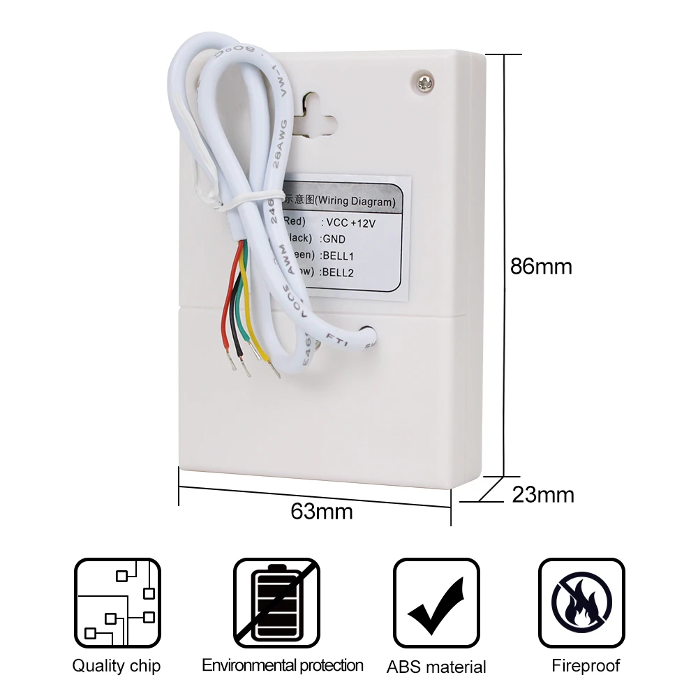 4 провода DC12V проводной дверной звонок не нужен аккумулятор Ding-Dong музыкальный Chime