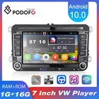 Автомагнитола Podofo, 2 din, Android 10,0, GPS, мультимедийный плеер для VWVolkswagenGolfPassatb7b6SkodaSeatOctaviaPoloTiguan