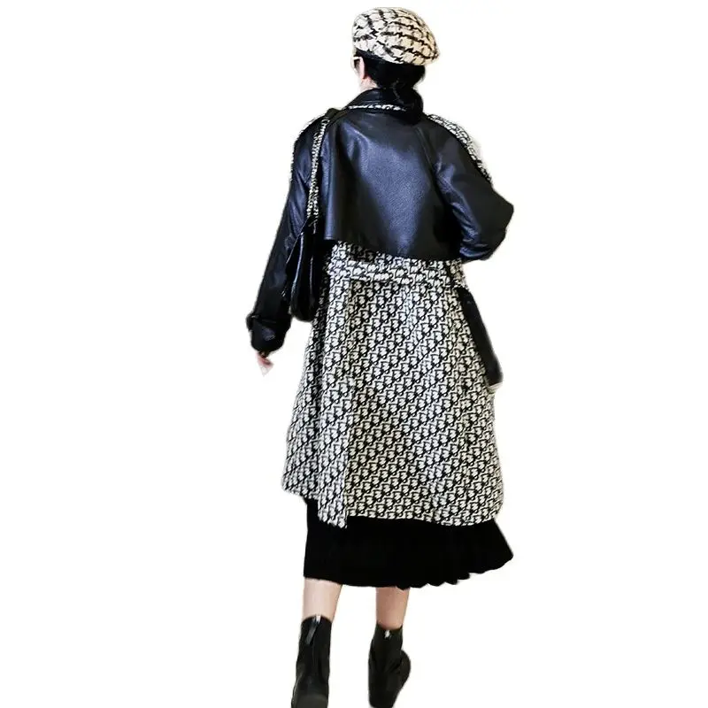 Gabardina de empalme de piel de oveja para mujer, abrigo de piel auténtica, abrigo de piel de oveja, chaquetas de piel auténtica para mujer, 2020