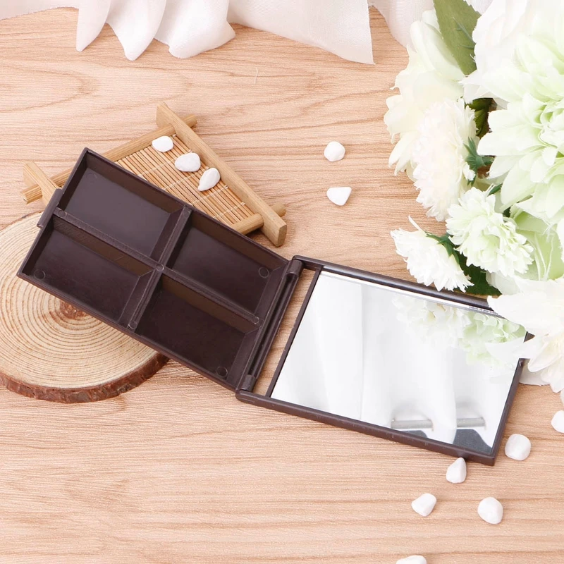 Милое шоколадное квадратное карманное зеркало в форме печенья мини складное для