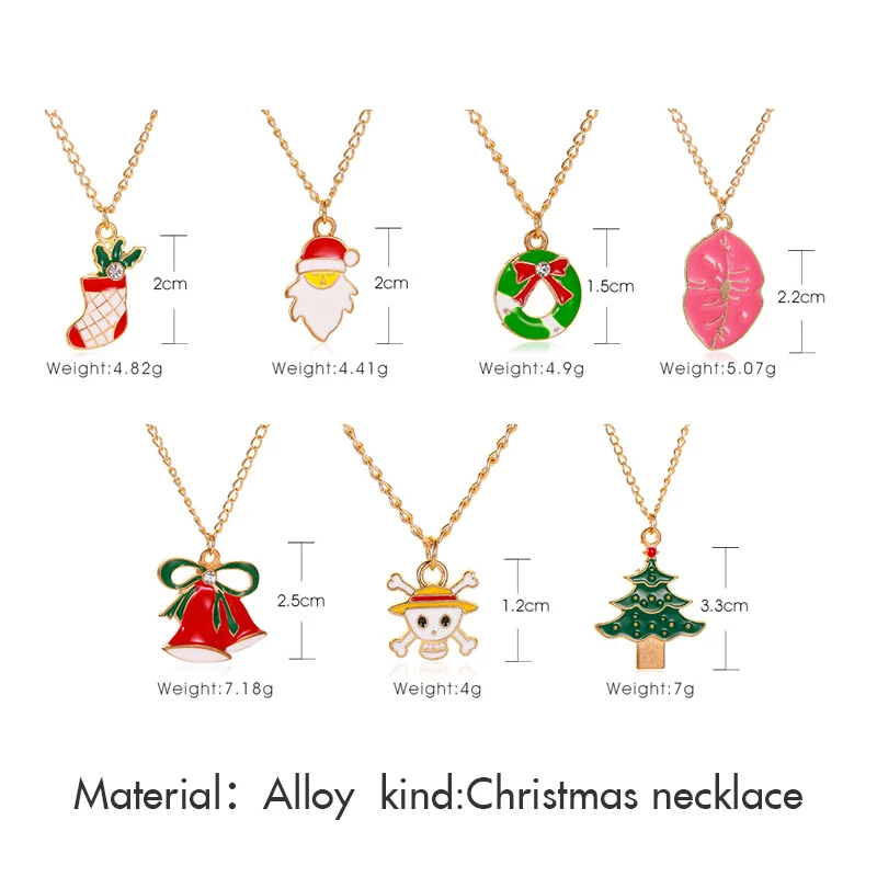 Милое рождественское ожерелье для женщин подвеска пончик в виде дерева девочек