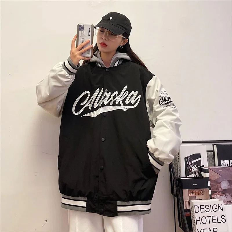 

Baseball uniform jackets for women 2021 spring autumn new high-quality loose and thin couple retro clothes oversized Outerwear