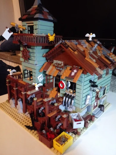 Старый Рыболовный магазин Строительный блок Набор Игрушек | Игрушки и хобби