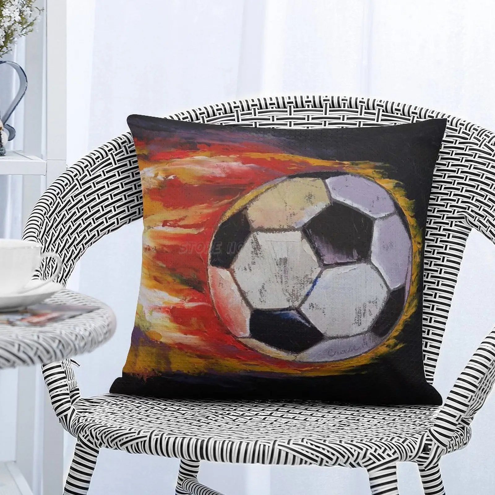 Наволочка с блестками для футбола украшение дома и кафе меняющая цвет чехол