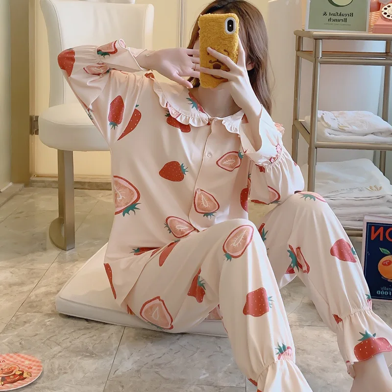 Женский пижамный комплект Рождественский для взрослых новый стиль осень 2019