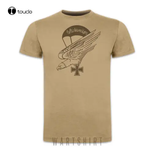 

Paratrooper T-Shirt Fj Adler Kampf Um Kreta Eisern Kreuz Wk2 Wartshirt Men'S Lastest Simple Style Design Men T-Shirt