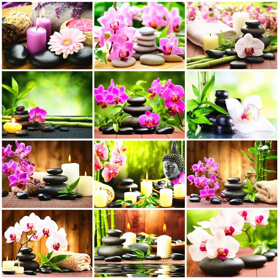 AZQSD алмазная вышивка орхидея мозаика цветы рукоделие картина стразами декор для