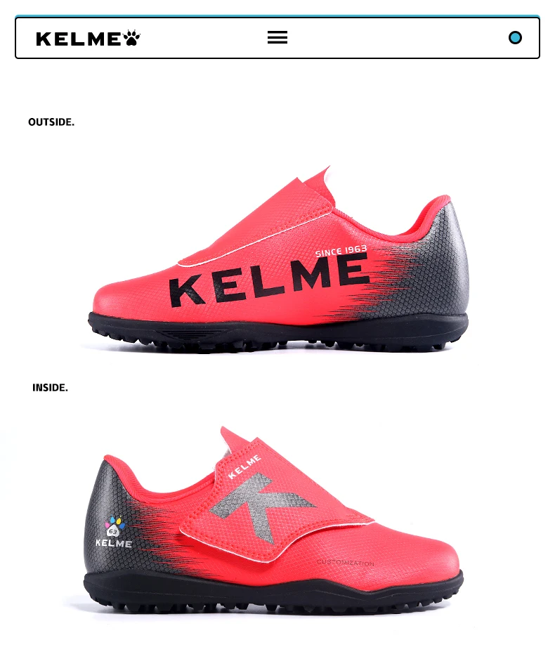 KELME/Детские футбольные бутсы; мужские и женские кроссовки; футбольная обувь; детская спортивная обувь на липучке; 6993349