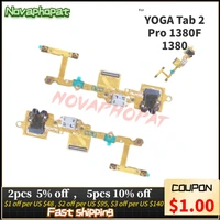 10pcs for lenovo yoga tab 2 pro 1380f 1380 micro charging port connector usb dock charger connect headphone jack flex cable