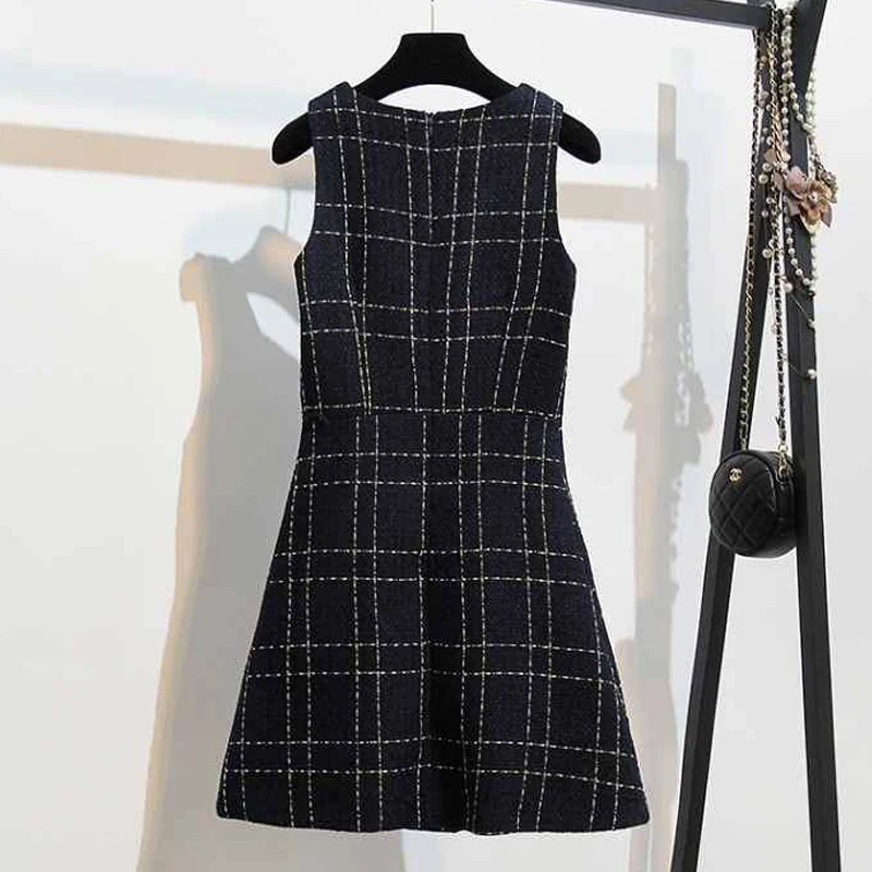 Женское твидовое платье Heydress элегантное клетчатое трапеция в офисном стиле из