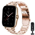 Ремешок для наручных часов из нержавеющей стали для смарт-браслета Amazfit GTS22eGTS2 MiniGTR 42 мм47 ммGTR22estratos 2320 мм22 мм браслета Amazfit ремешок bip