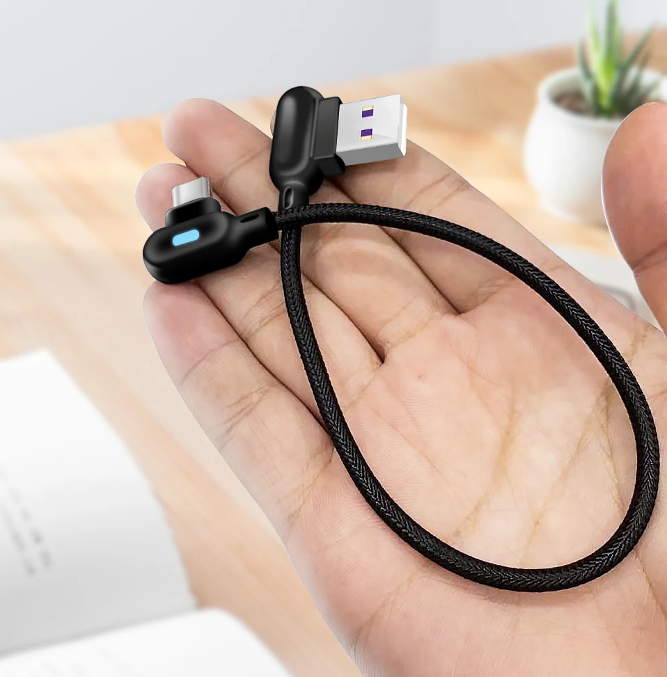 USB кабель типа C диаметром 25 см для быстрой зарядки 90 градусов|Кабели мобильных
