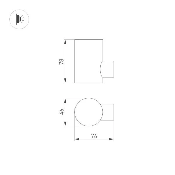 Уличный настенный светодиодный светильник Arlight LGD-Ray-Wall-R46-3W Day4000 033309 | Освещение