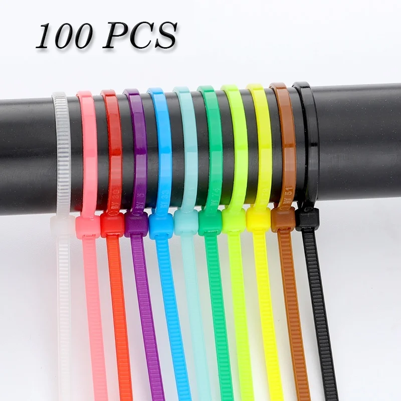 Самоблокирующиеся Нейлоновые кабельные стяжки 18 цветов пластиковые на молнии