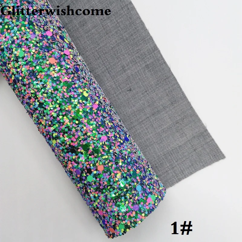 Glitterwishcome 21X29 см A4 размер винил для бантов массивный блеск кожа ткань винил для бантов, GM257A