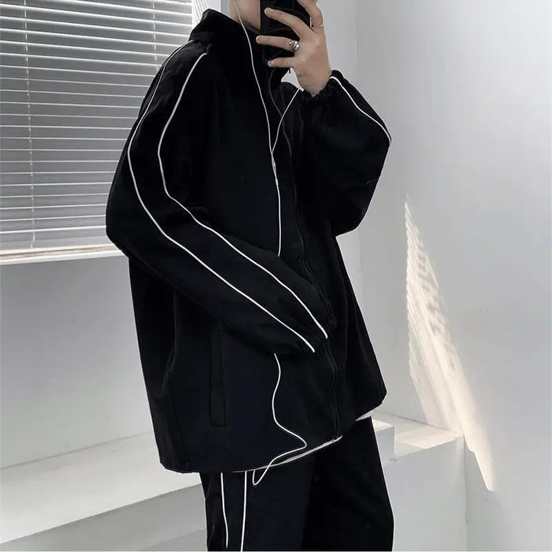 

Autumn Fashion Brand Casual Sportswear Suit for Men and Women Couple Korean Style Ins Student Two - Piece Suit