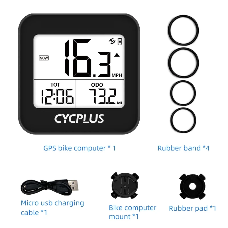 

CYCPLUS Wireless Stopwatch GPS Bike Computer Speedometer LED IPX6 Waterproof Cycling Odometer Bicycle Accessories