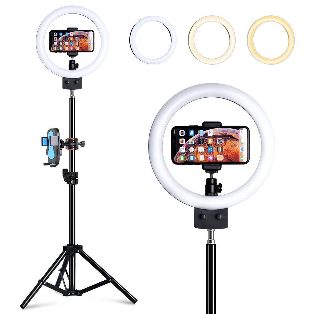 

9inch Mini LED Vertical Dimmable Desktop Ring Light With USB Plug Tripod Stand For YouTube Video Live Photo Photography Studio