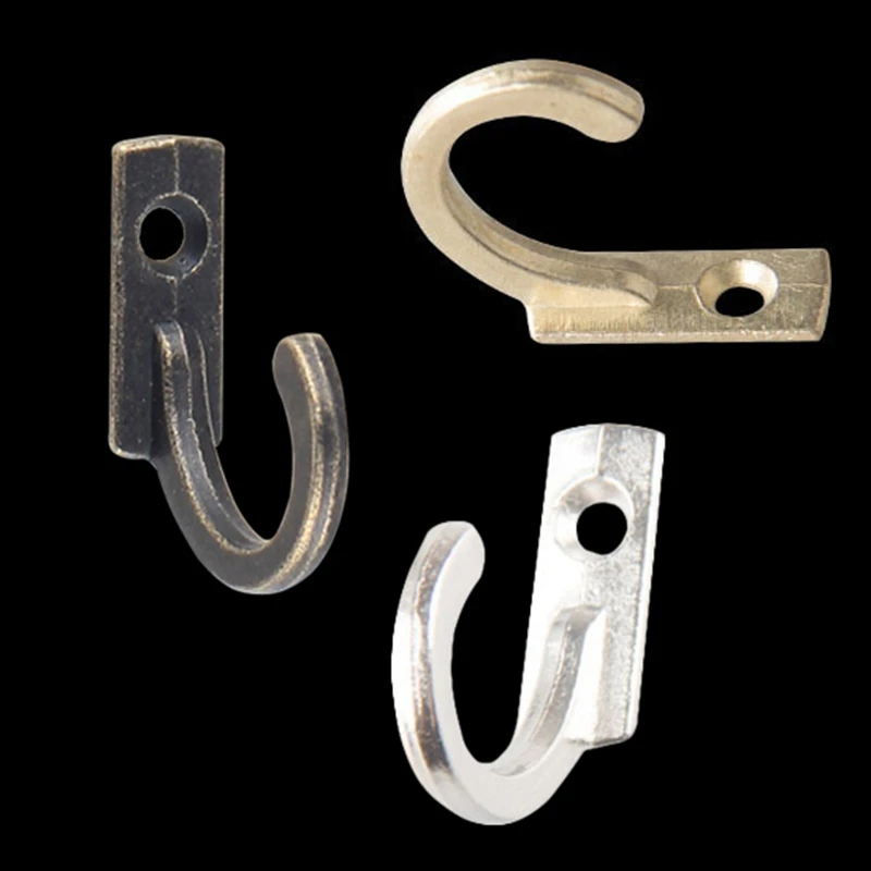 

Hot Sale 10 Pcs/Pack Single Prong Hook Mini Size Wall Mounted Retro Cloth Hanger For Coats Hats Towels Keys
