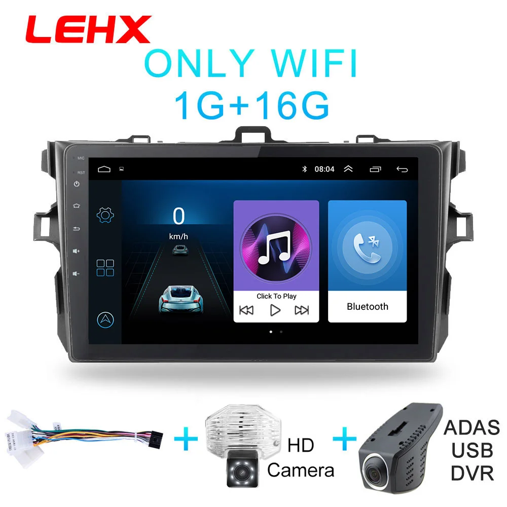 LE901-1-CAM-DVR LEHX автомобиль радио Android 8,1 мультимедийный плеер для Защитные чехлы для сидений, сшитые специально для Toyota Corolla E140/150 2006 2007-2009 2010 2011 2012 2013 WI-FI gps навигации - Цвет: LE901-1-CAM-DVR