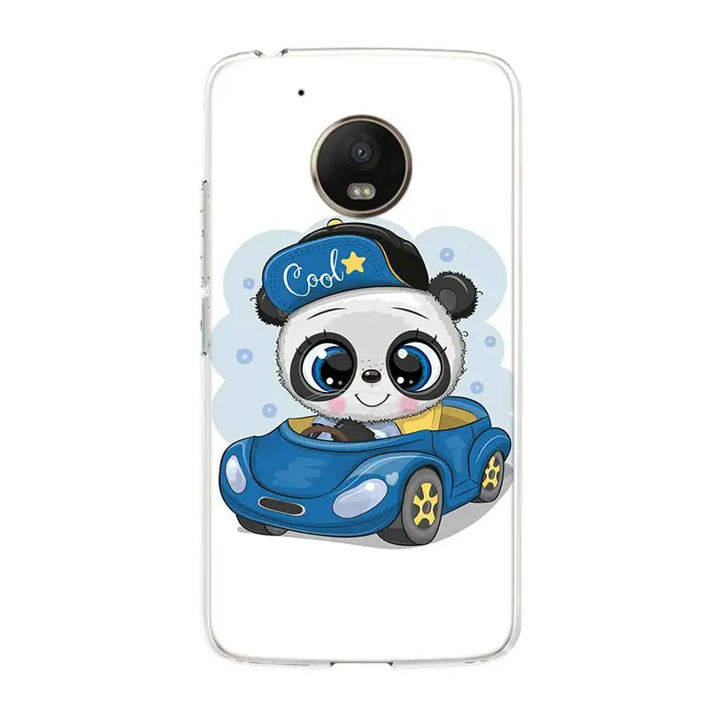 

Cute Panda Baby Cake Cartoon Case For Motorola Moto G7 G8 G6 G5S G5 E6 E5 E4 Plus Power G4 Play X4 One Action EU Coque Phone Cov