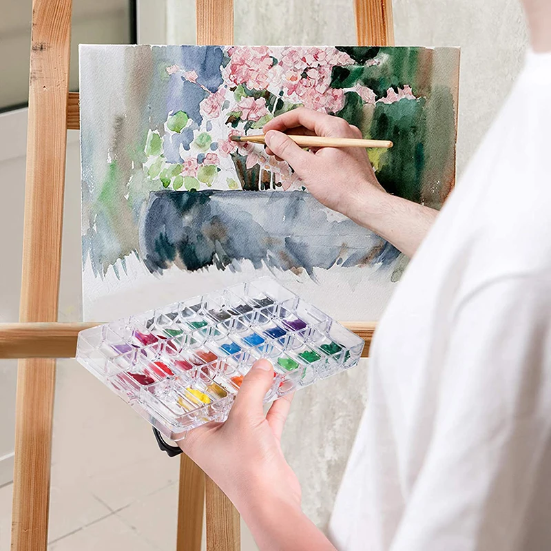 

Paint Pallet Tray 24-Well Airtight Paint Palette Stay Wet Painting Palette Box for Watercolors, Gouache, Acrylic, Oil Paint
