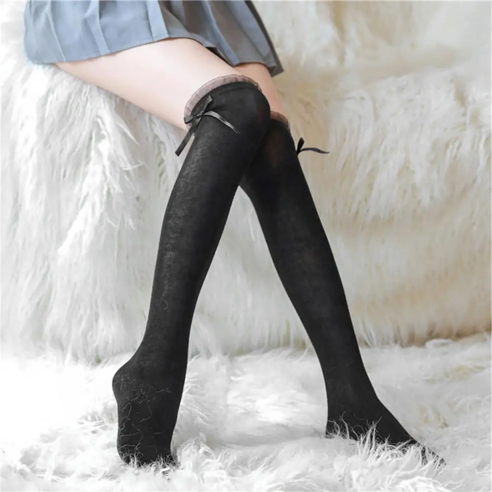 

60% Dropshipping!!3Pairs Women Sexy Stockings Elastic Non-Slip Lace Thigh High Over Knee Socks